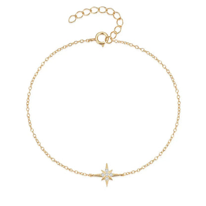 Delicate Silver Star Charm Bracelet - Halri
