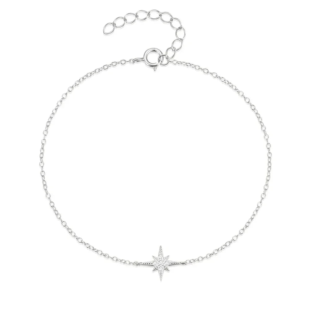Delicate Silver Star Charm Bracelet