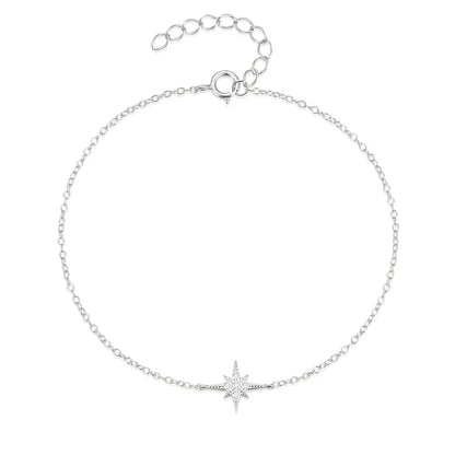 Delicate Silver Star Charm Bracelet