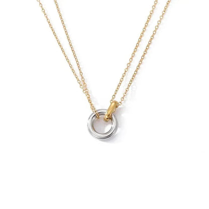 Delicate Circle Stacking Heart Necklace - Halri