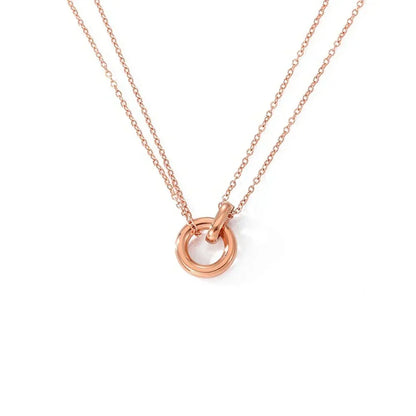 Delicate Circle Stacking Heart Necklace