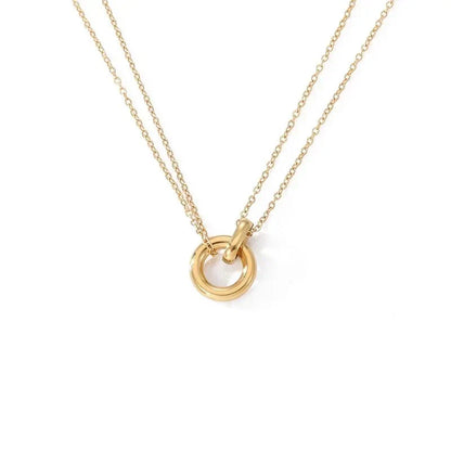 Delicate Circle Stacking Heart Necklace