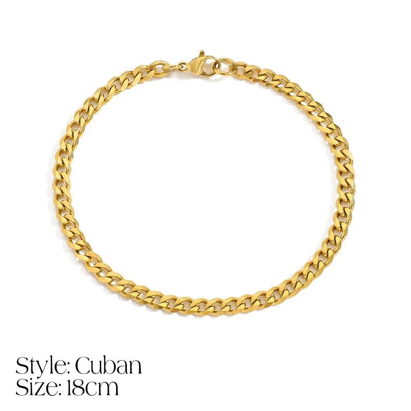 Delicate Cuban Link Initial Letter Bracelet