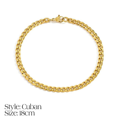 Delicate Cuban Link Initial Letter Bracelet
