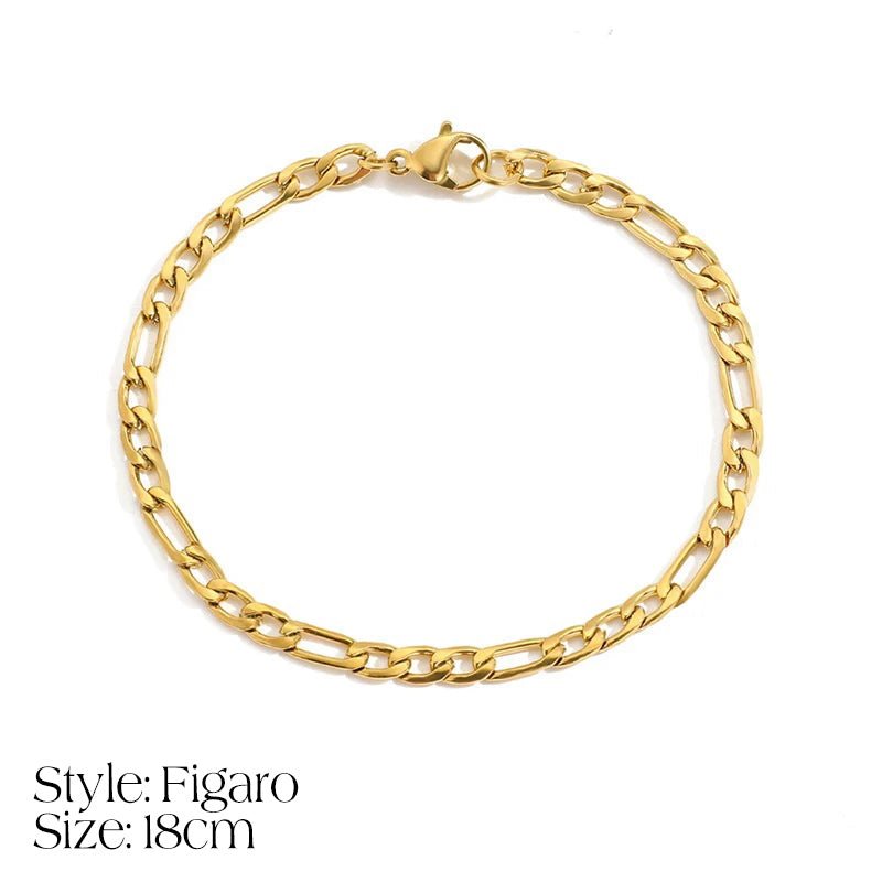 Delicate Cuban Link Initial Letter Bracelet