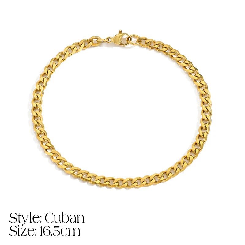 Delicate Cuban Link Initial Letter Bracelet