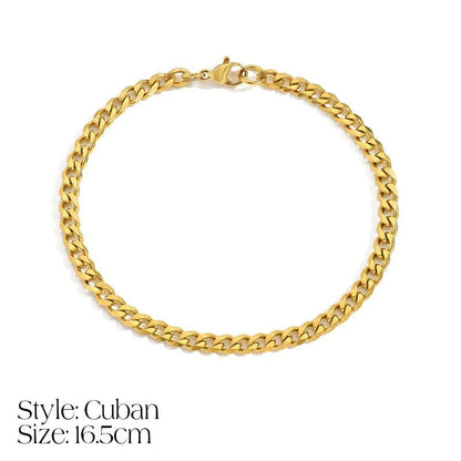 Delicate Cuban Link Initial Letter Bracelet