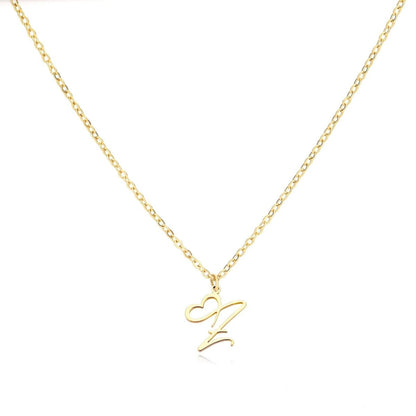 Delicate Heart Initial Pendant Necklace