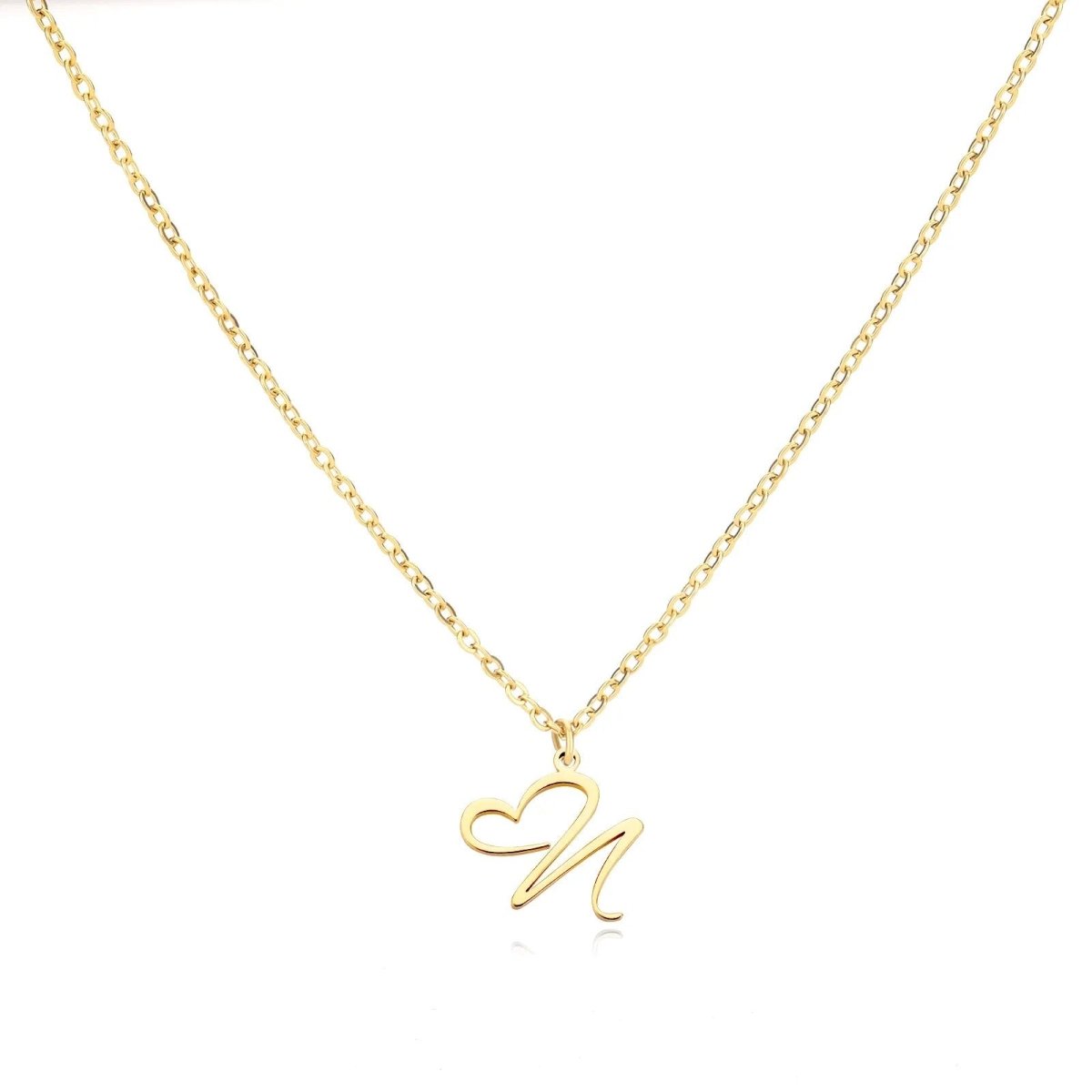 Delicate Heart Initial Pendant Necklace