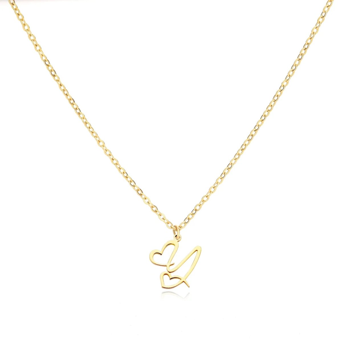 Delicate Heart Initial Pendant Necklace