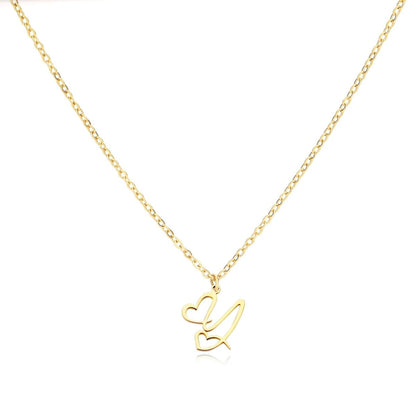 Delicate Heart Initial Pendant Necklace