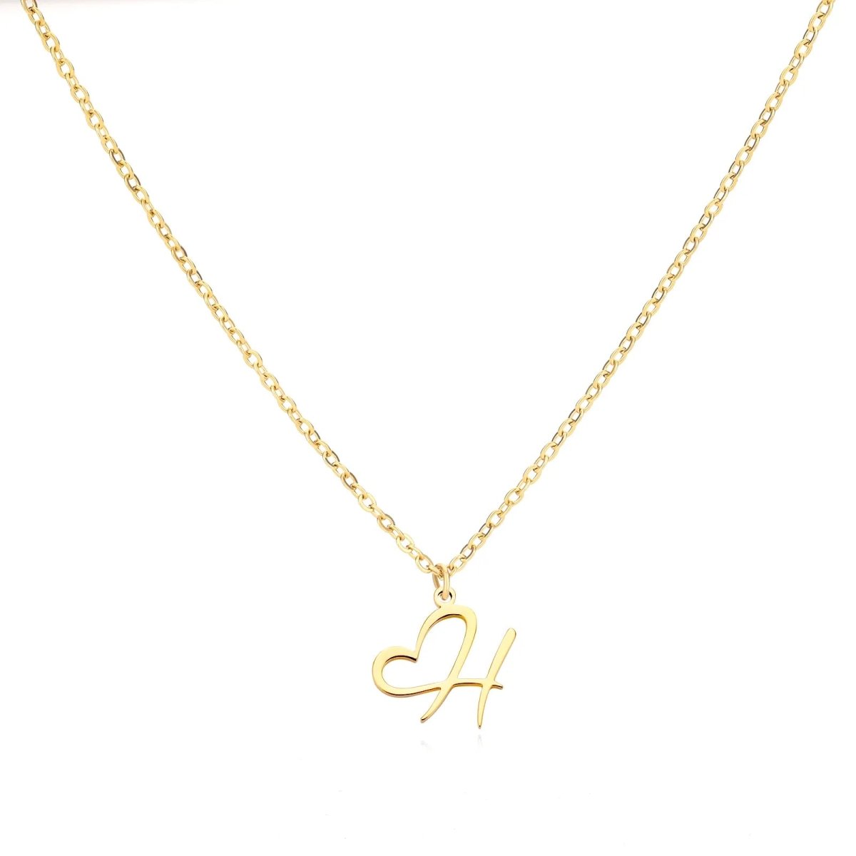 Delicate Heart Initial Pendant Necklace