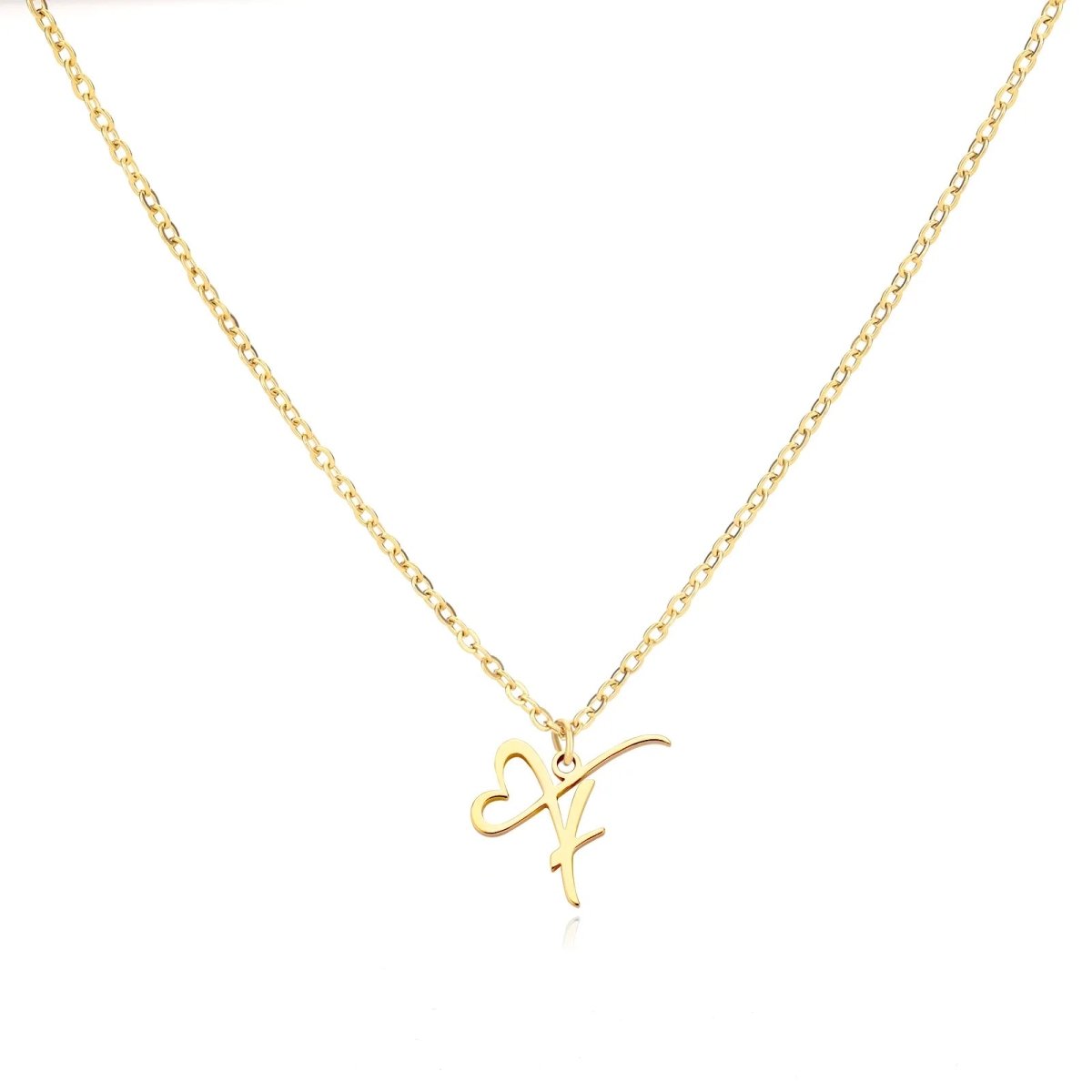 Delicate Heart Initial Pendant Necklace