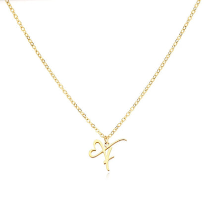 Delicate Heart Initial Pendant Necklace