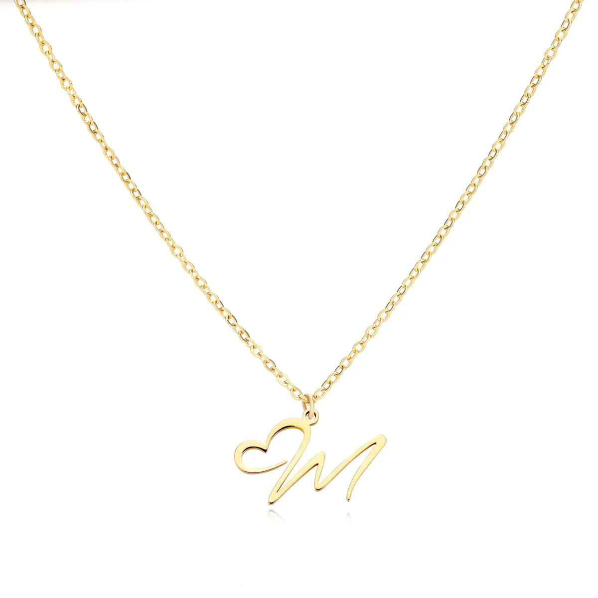 Delicate Heart Initial Pendant Necklace