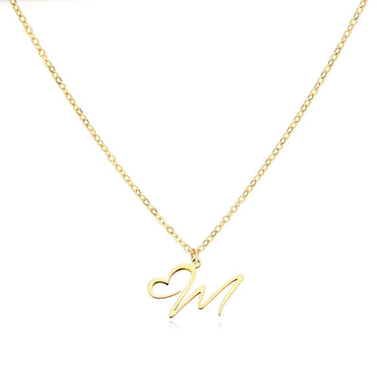 Delicate Heart Initial Pendant Necklace