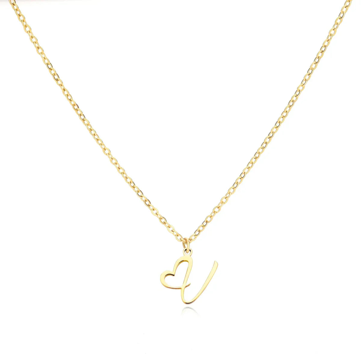 Delicate Heart Initial Pendant Necklace