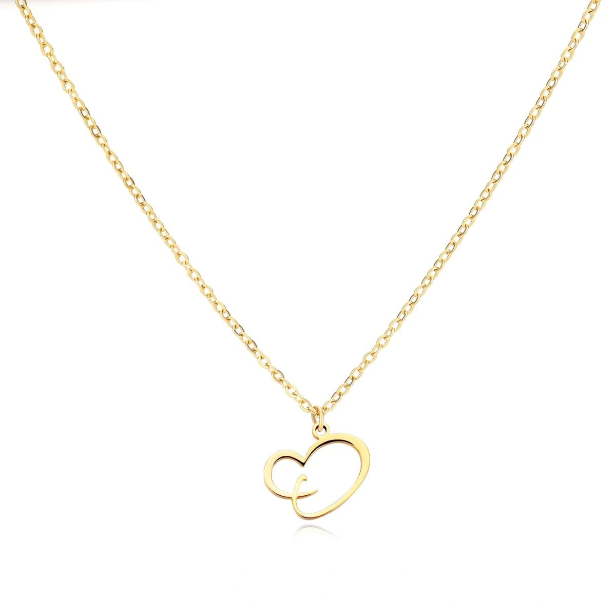 Delicate Heart Initial Pendant Necklace