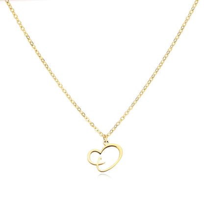 Delicate Heart Initial Pendant Necklace