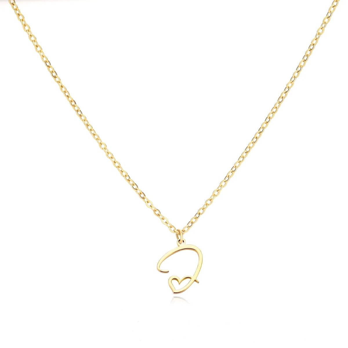 Delicate Heart Initial Pendant Necklace