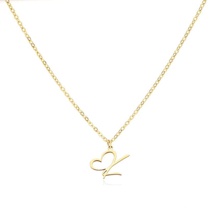 Delicate Heart Initial Pendant Necklace