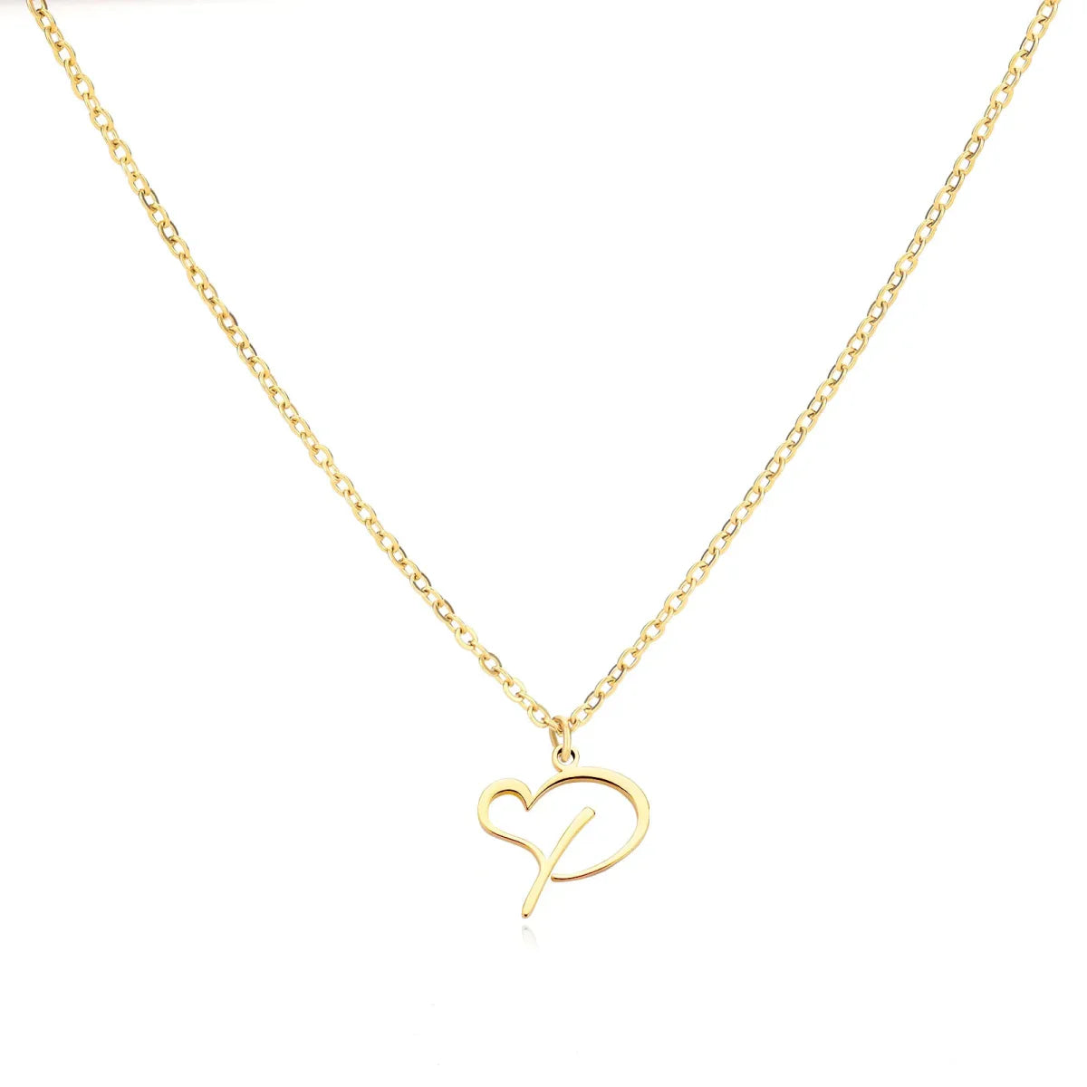 Delicate Heart Initial Pendant Necklace
