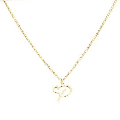 Delicate Heart Initial Pendant Necklace