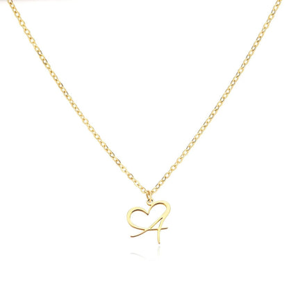 Delicate Heart Initial Pendant Necklace - Halri