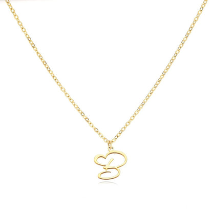 Delicate Heart Initial Pendant Necklace