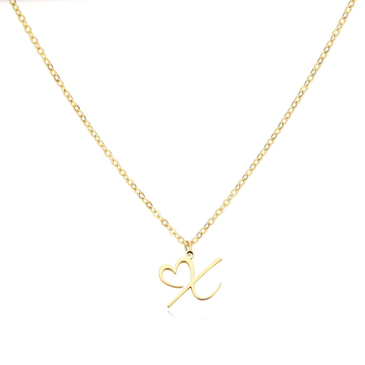 Delicate Heart Initial Pendant Necklace
