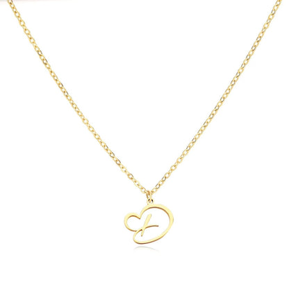 Delicate Heart Initial Pendant Necklace