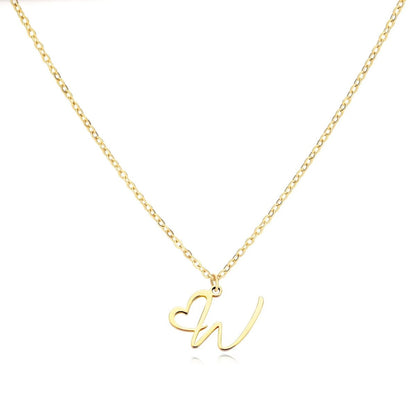 Delicate Heart Initial Pendant Necklace