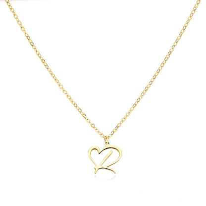 Delicate Heart Initial Pendant Necklace