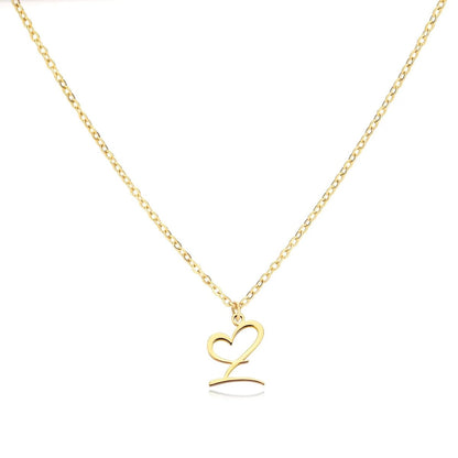 Delicate Heart Initial Pendant Necklace
