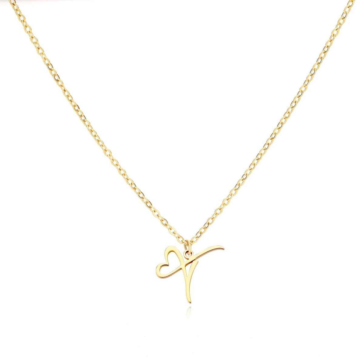 Delicate Heart Initial Pendant Necklace