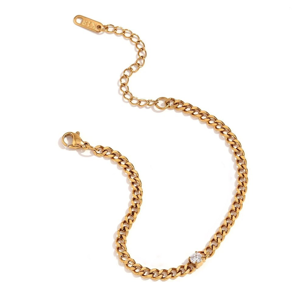 Elegant Diamond Gold Chain Cuff Bracelets - Halri