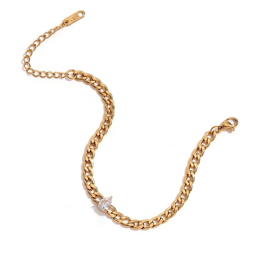Elegant Diamond Gold Chain Cuff Bracelets