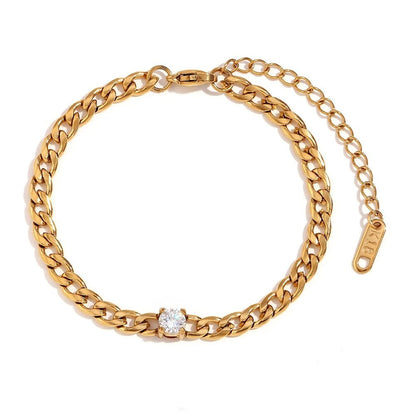 Elegant Diamond Gold Chain Cuff Bracelets