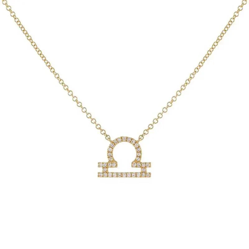 Delicate Diamond Astrology Pendant Necklace