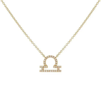 Delicate Diamond Astrology Pendant Necklace