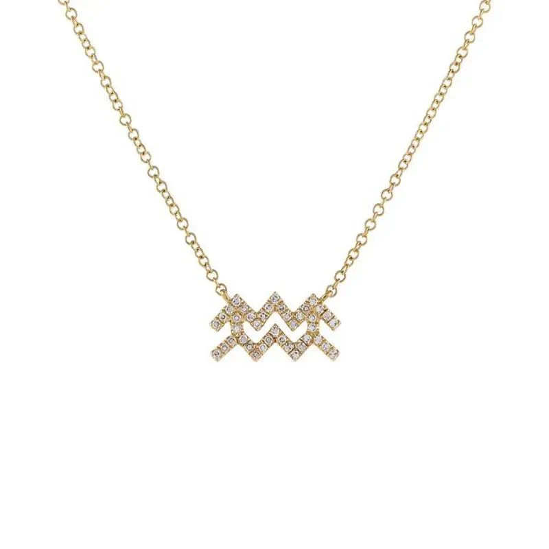 Delicate Diamond Astrology Pendant Necklace