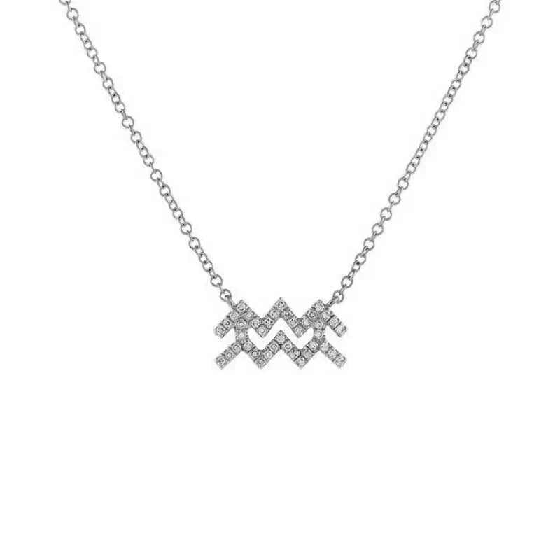 Delicate Diamond Astrology Pendant Necklace