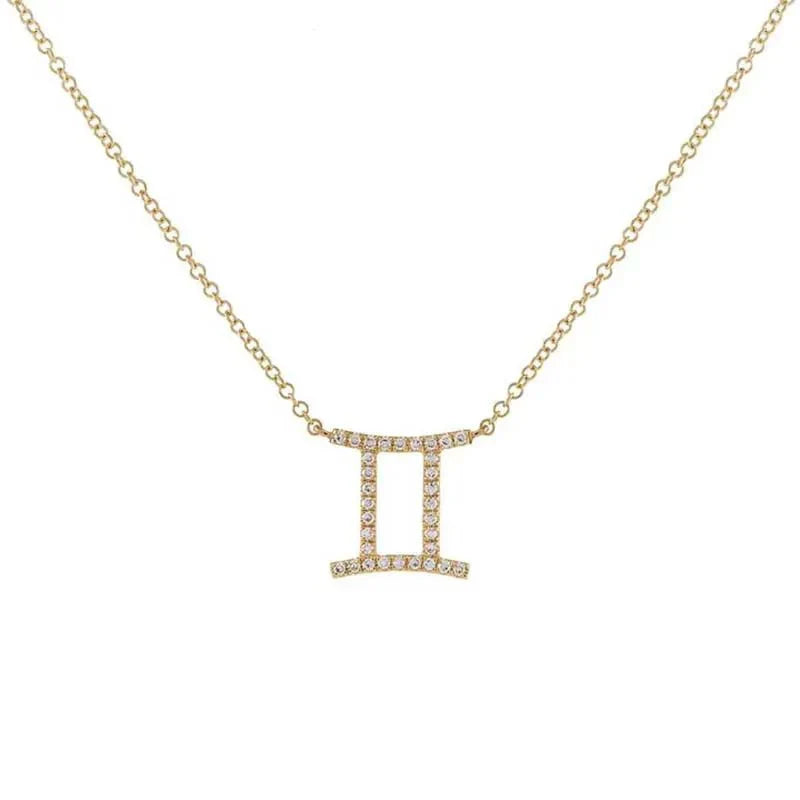 Delicate Diamond Astrology Pendant Necklace