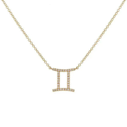 Delicate Diamond Astrology Pendant Necklace