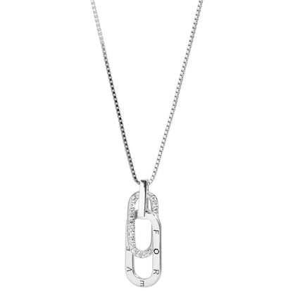 Delicate Silver Heart Paperclip Necklace