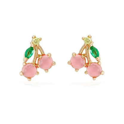 Tiny Fruit Circle & Dot Earrings
