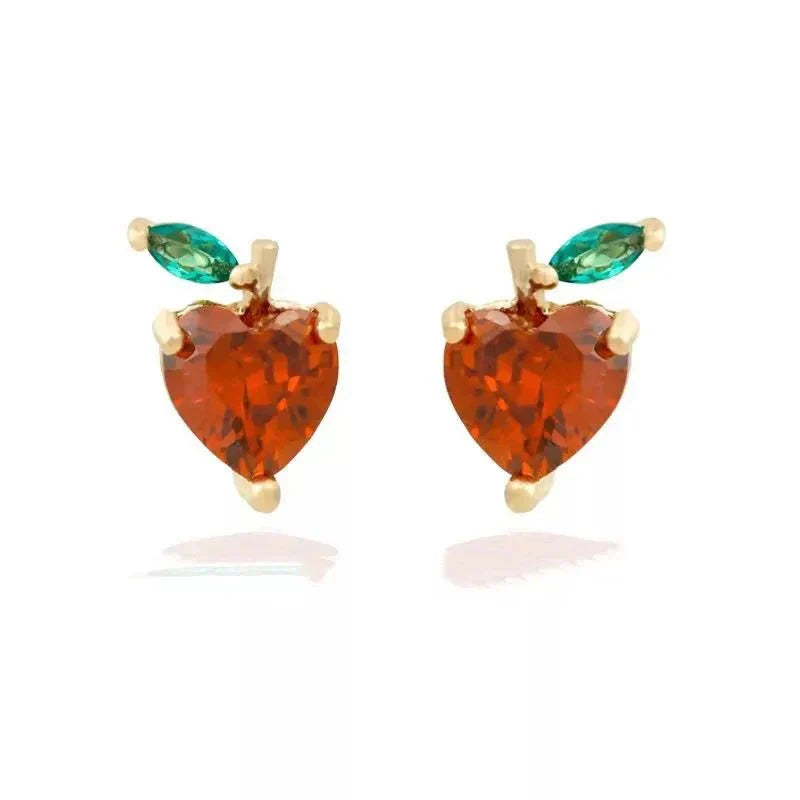 Tiny Fruit Circle & Dot Earrings
