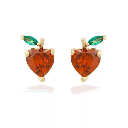 Tiny Fruit Circle & Dot Earrings