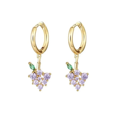 Tiny Fruit Circle & Dot Earrings