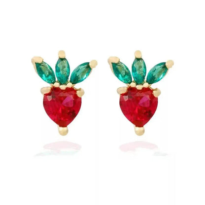 Tiny Fruit Circle & Dot Earrings